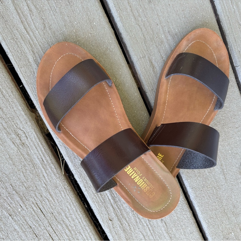 Cushionaire Women's Double-Strap Slide Sandals